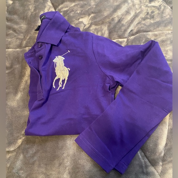 Purple Polo Ralph Lauren long sleeve button up shirt. Size is XL youth - Picture 3 of 4